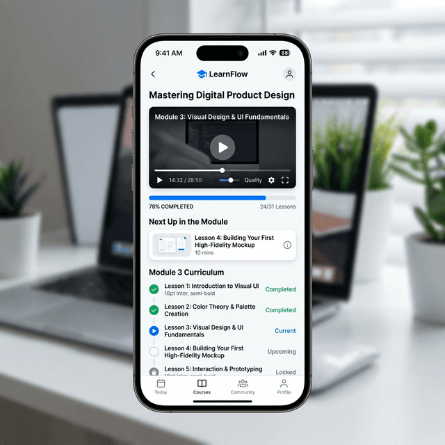 EduPro Mobile LMS Mockup